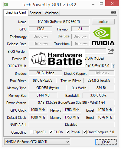 Стали известны спецификации NVIDIA GeForce GTX 980 Ti